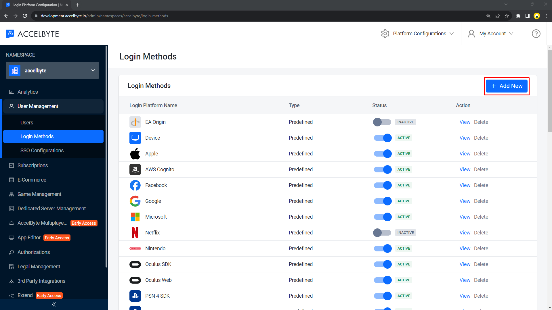 AccelByte Admin Portal Login