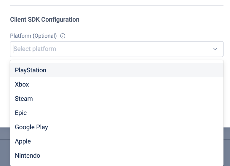 Image shows the Third-party platform field