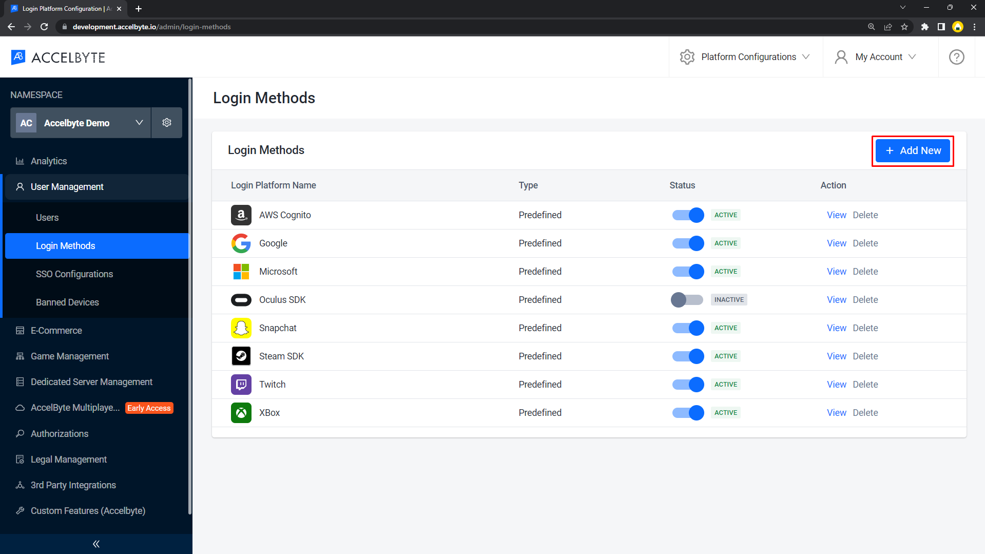 AccelByte Admin Portal Login