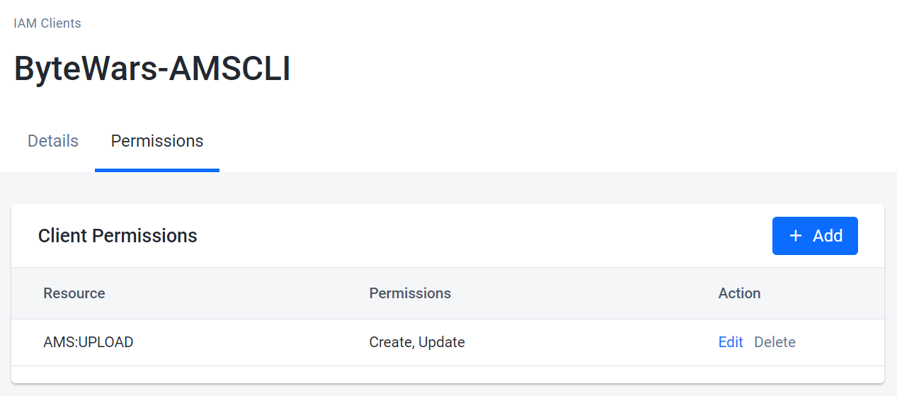 CLI IAM client&#39;s completed Client Permissions tab