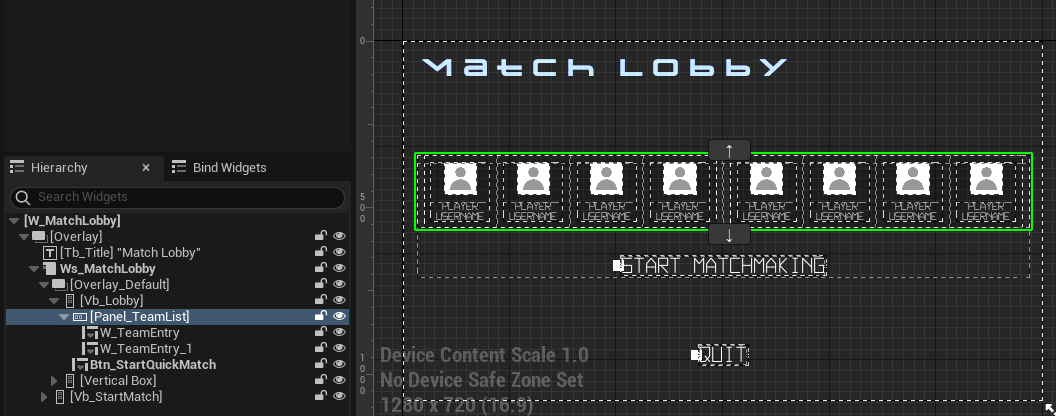 Preview of Match Lobby widget