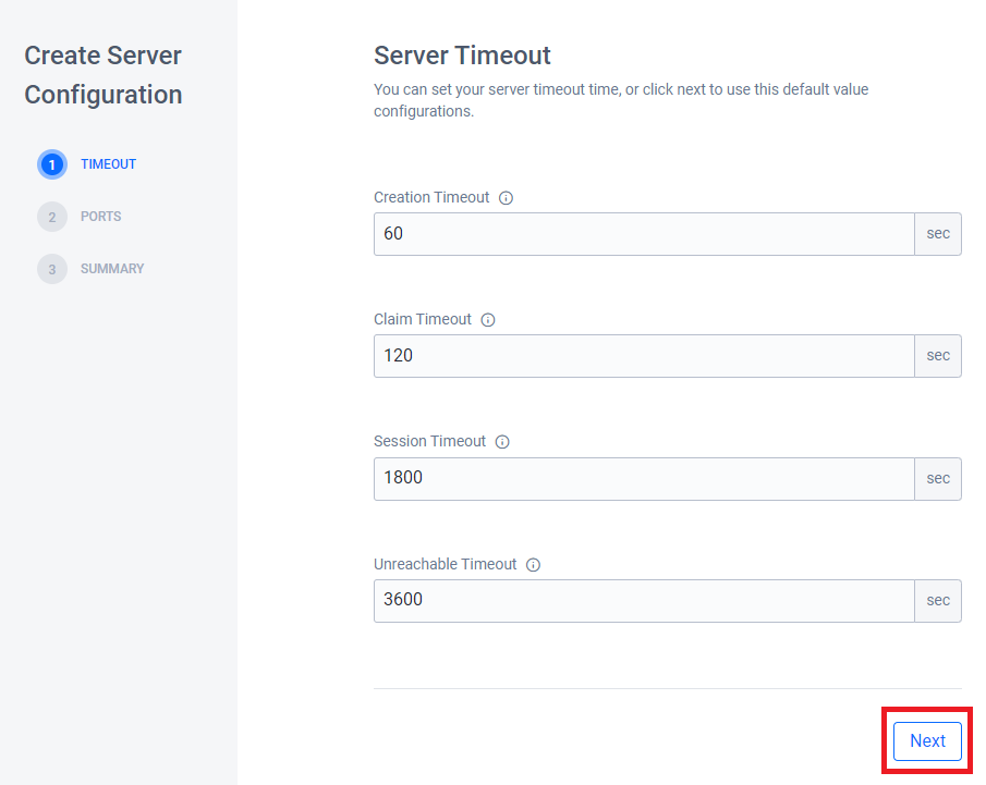 DS timeout config