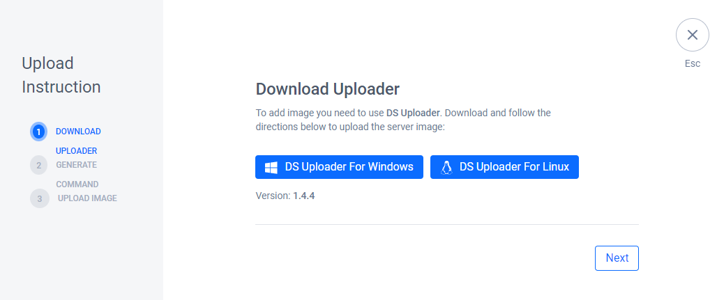 Download DS Uploader from Admin Portal