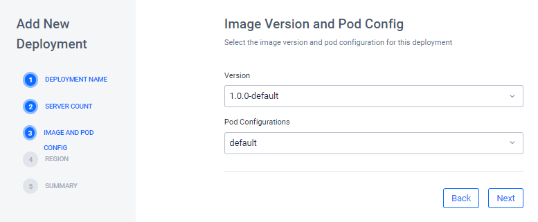 Deployment&#39;s image version and pod config