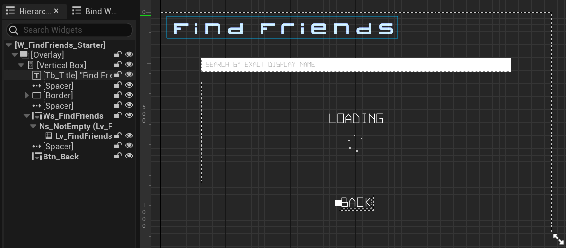 Find friend widget