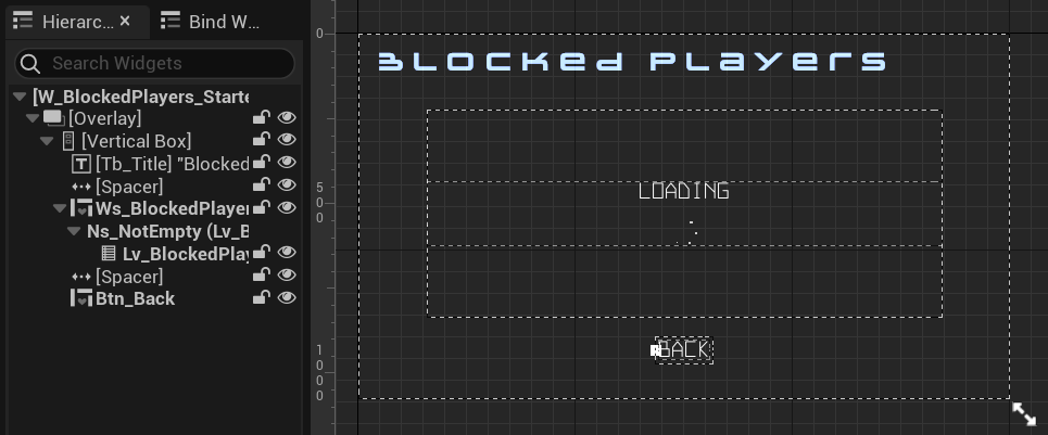 Blocked players widget