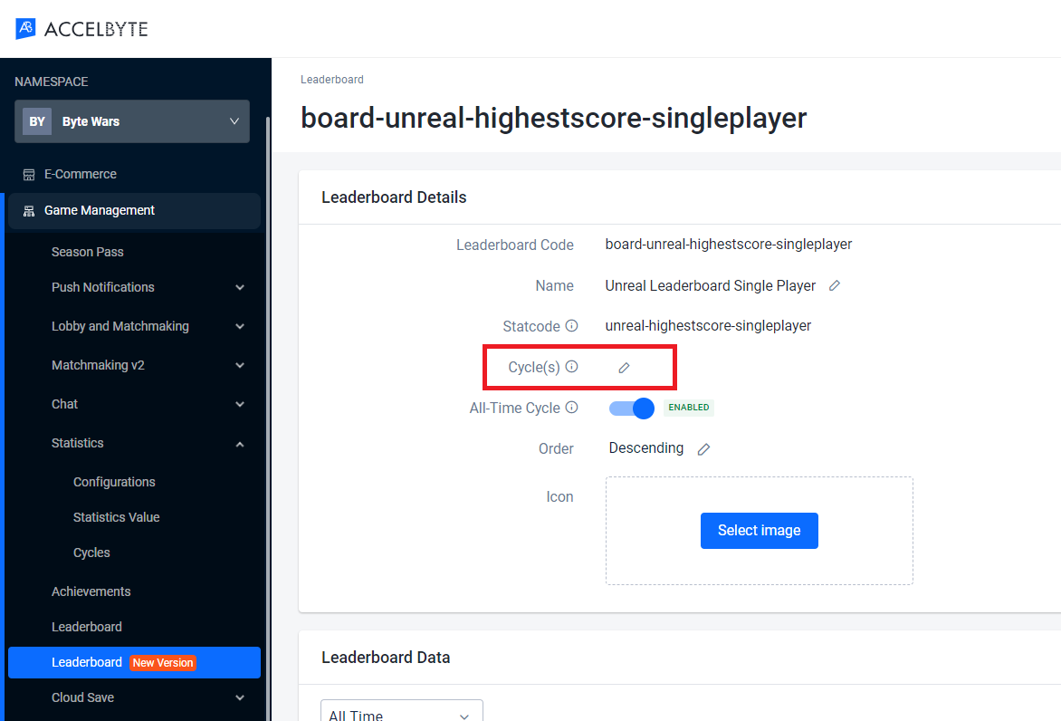 Modifying leaderboard cycle