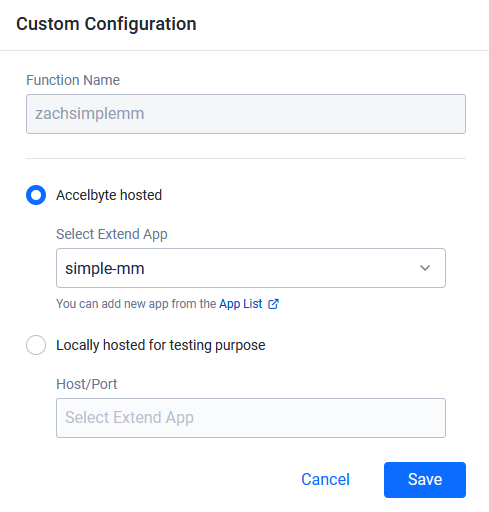 AccelByte hosted custom configuration