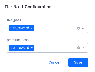 tier number 1 configuration form