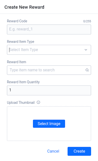 create new reward form