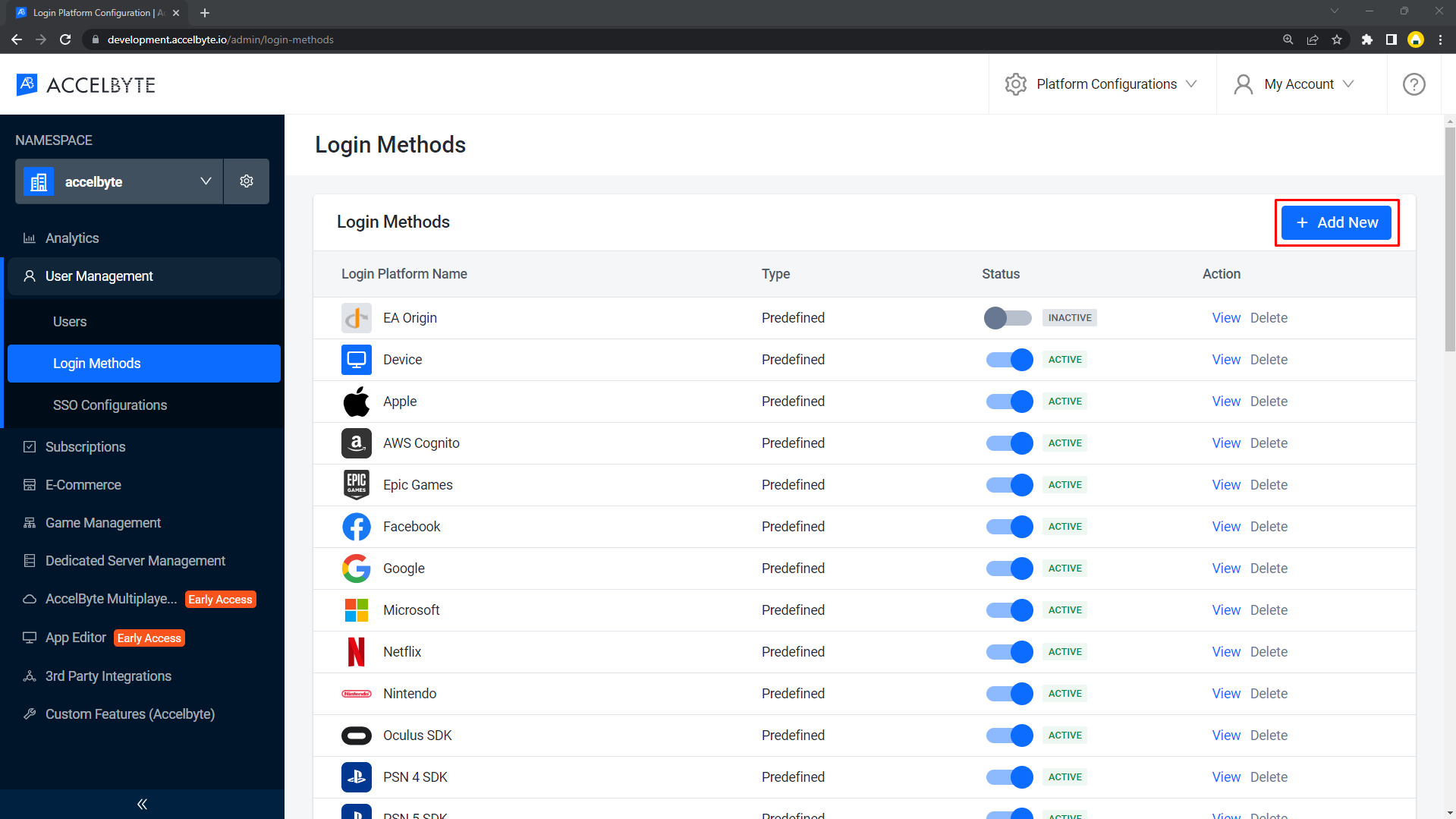 AccelByte Admin Portal Login