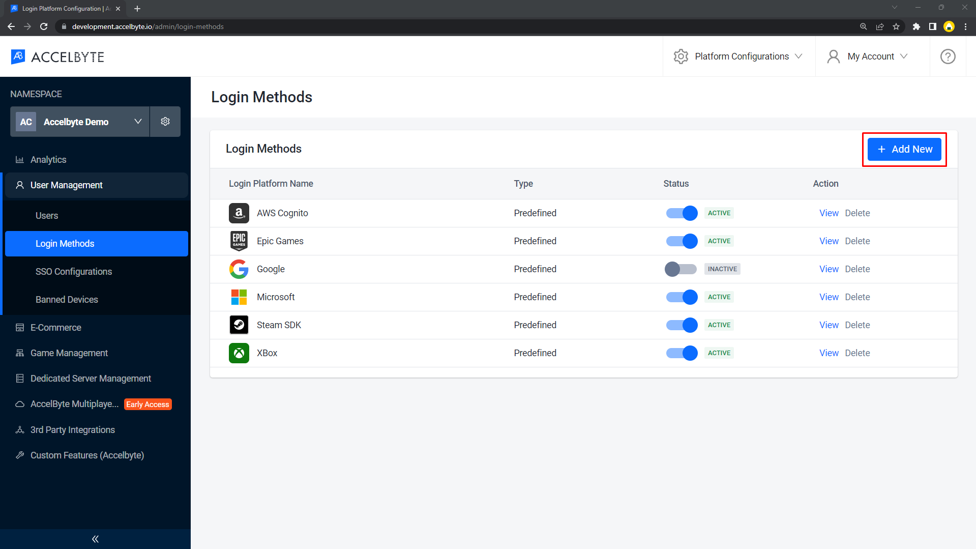 AccelByte Admin Portal Login