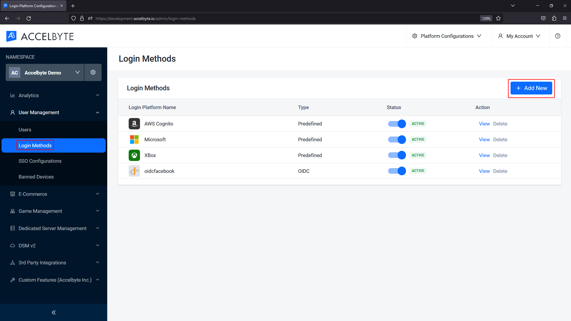 AccelByte Admin Portal Login