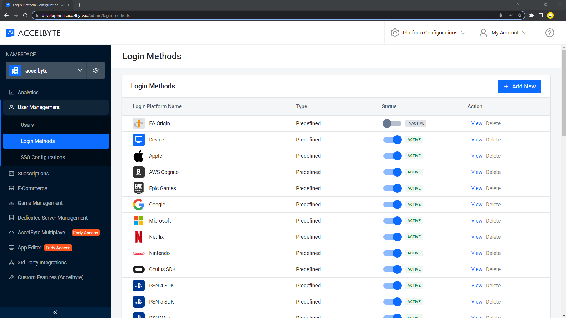 AccelByte Admin Portal Login