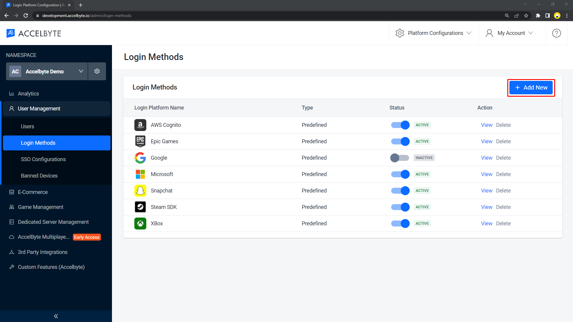 AccelByte Admin Portal Login