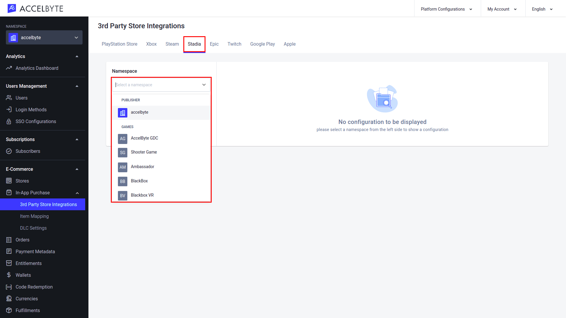 Namespace Config