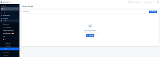 navigate to statistic cycles in admin portal