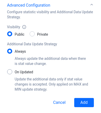 Advance Configuration section in Add New Configuration modal.