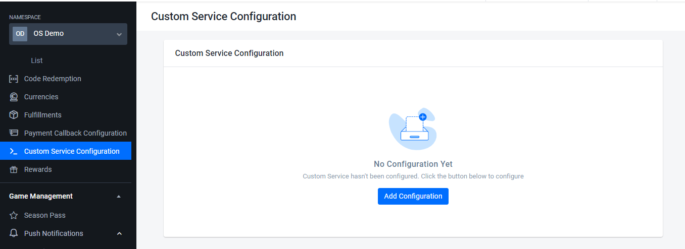 Store Custom Service Config