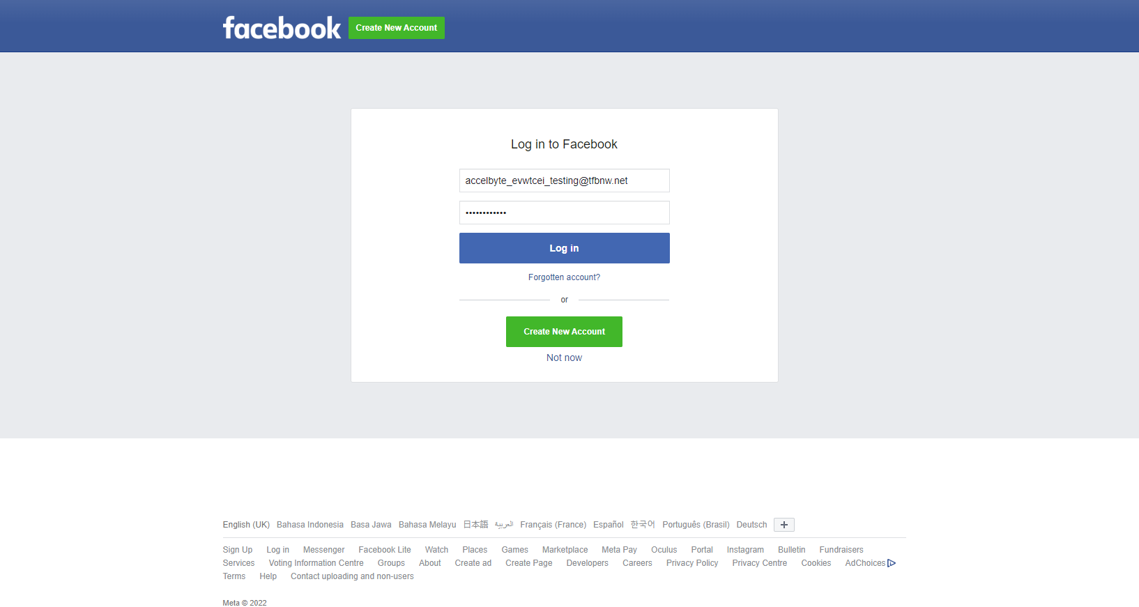 Facebook Login