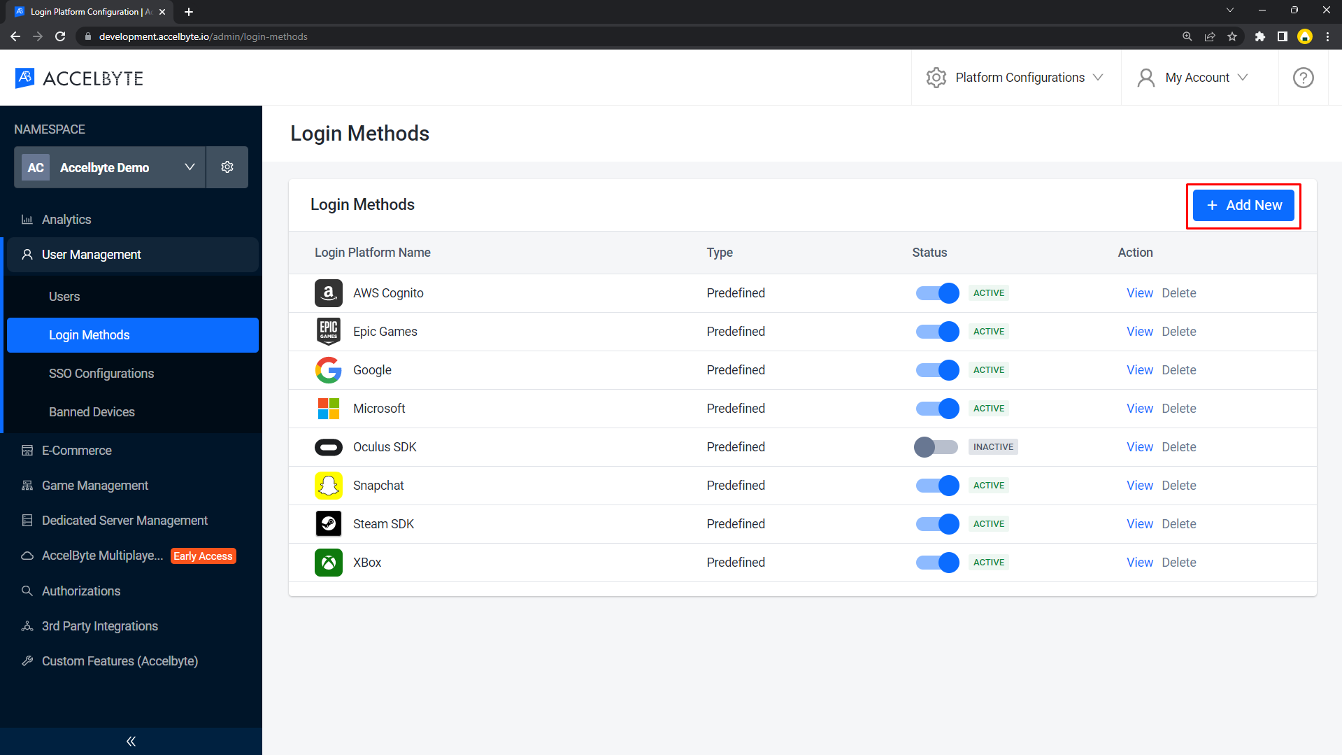 AccelByte Admin Portal Login