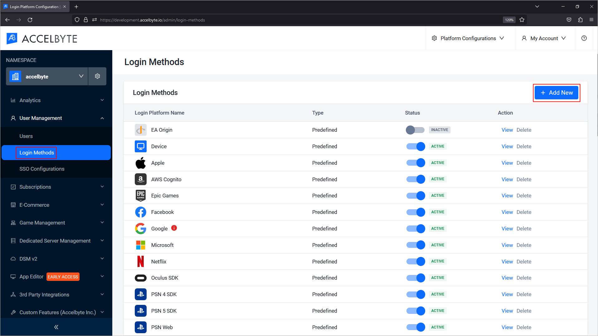 AccelByte Admin Portal Login