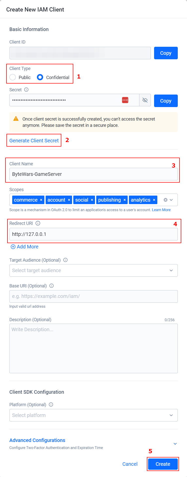 Creating a new IAM client