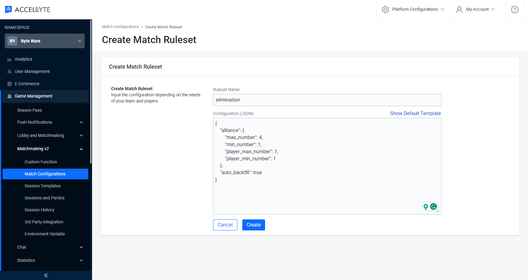 Create Match Rule