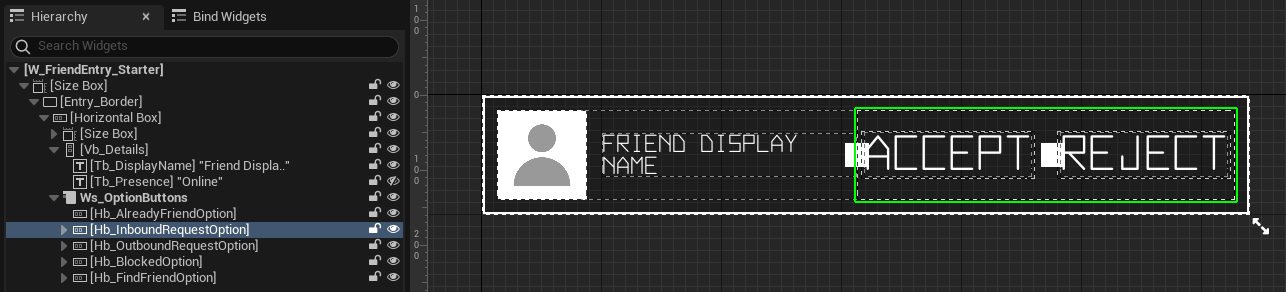 Received friend request entry widget