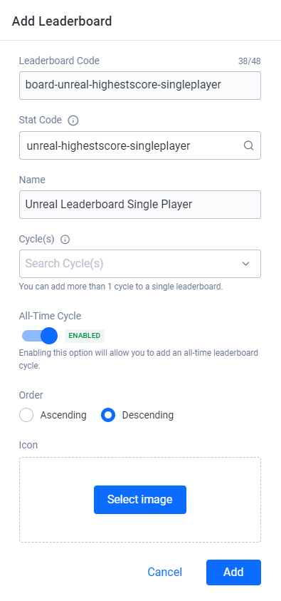 New leaderboard configuration